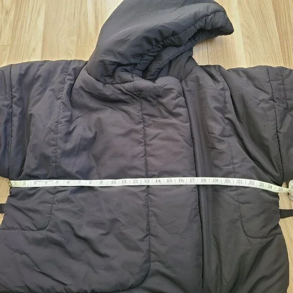 NWT Norma Kamali Sleeping Bag Hooded Jacket Coat Black size M/L - Picture 6 of 10